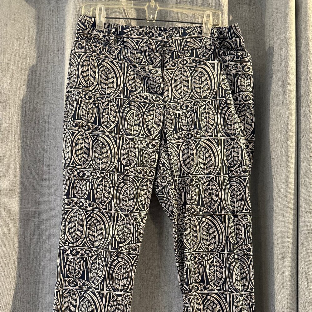 Ann Taylor LOFT Curvy Navy/White Pant Women's Size 10